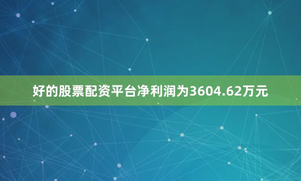 好的股票配资平台净利润为3604.62万元