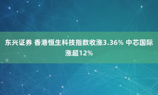 东兴证券 香港恒生科技指数收涨3.36% 中芯国际涨超12%